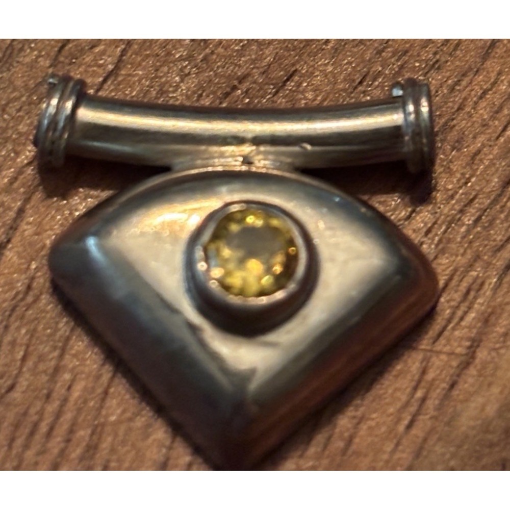 Vintage 925 Sterling Silver Citrine Pendant